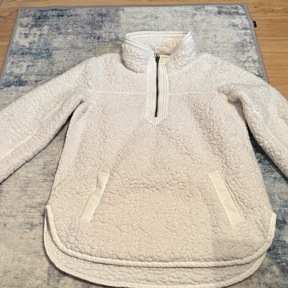 Abercrombie & Fitch White Sherpa Hoodie